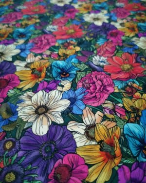 Mixed Floral Jersey Fabric £16.50pm