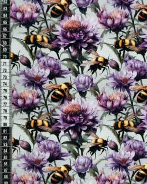 Purple Floral Bee Jersey Fabric £16.50pm