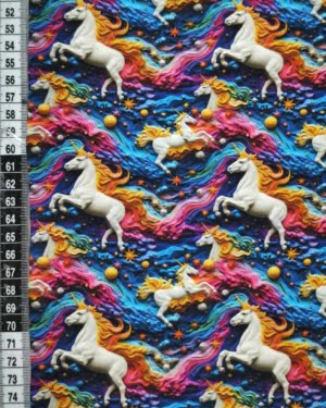 3D Rainbow Unicorn Jersey Fabric £16.50pm