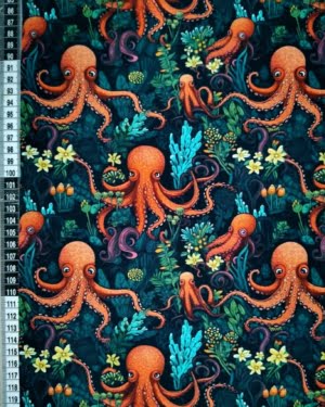 Octopus Sea French Terry Fabric £18pm