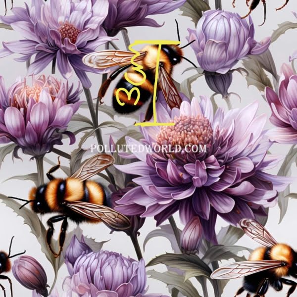 PREORDER Purple Floral Bee Jersey Fabric Due July 2024 £16.50pm 5