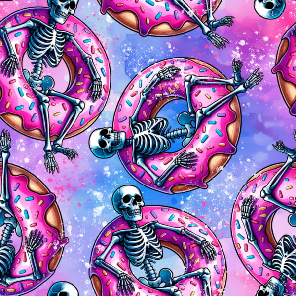 PREORDER Fun Donut Skeleton Jersey Fabric Due July 2024 £16.50pm 4
