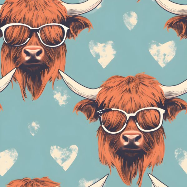 PREORDER Highland Cow Coo Jersey Fabric Due July 2024 £16.50pm 4