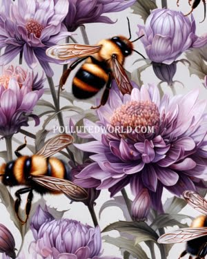 PREORDER Purple Floral Bee Jersey Fabric Due July 2024 £16.50pm