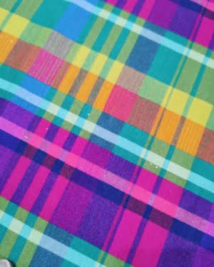 FLAWED – See pictures Rainbow Tartan French Terry Fabric SALE £14pm