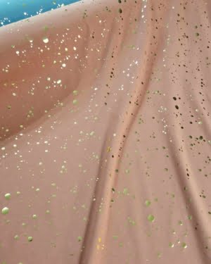 Baby Pink Gold Dot Jersey Fabric £15pm