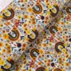 Cute autumb colours in this boho rainbow deisgn, which has been digitally printed on Stretch Cotton Jersey Fabric