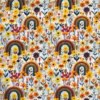 Cute autumb colours in this boho rainbow deisgn, which has been digitally printed on Stretch Cotton Jersey Fabric
