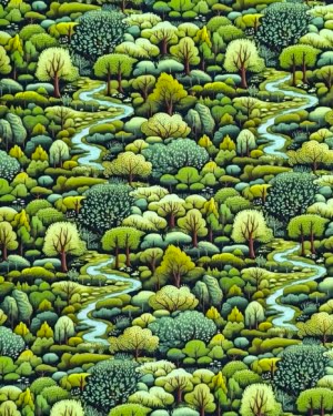 Forest Stream French Terry Fabric £18pm