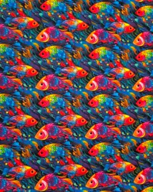 Rainbow Fish Squish Fabric £17 pm