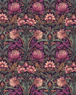 PREDORDER due Nov Purple William Morris Squish Fabric £17 pm