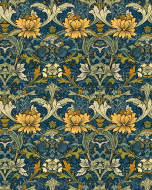 PREORDER due September Blue William Morris Jersey Fabric £16.50pm