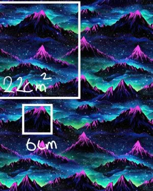 Vibrant Mountains Jersey Fabric £16.50pm 2 Vibrant Mountains Jersey Fabric £16.50pm
