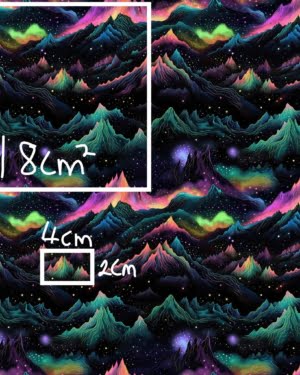 PREORDER due October Aurora Borealis Mountains Jersey Fabric £16.50pm