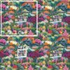 Embroidery effect cottages with floral countryside it is a beautiful jersey stretch fabric for sewing clothes.