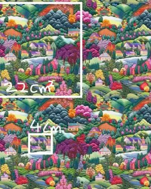 Embroidered Countryside French Terry Fabric £18pm 2 Embroidered Countryside French Terry Fabric £18pm