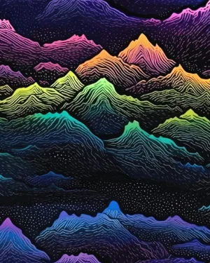 Rainbow Mountain French Terry Fabric £18pm Rainbow Mountain French Terry Fabric £18pm