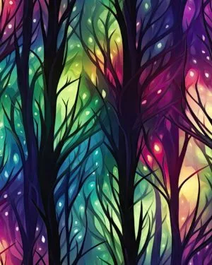 Rainbow Woodland French Terry Fabric £18pm Rainbow Woodland French Terry Fabric £18pm