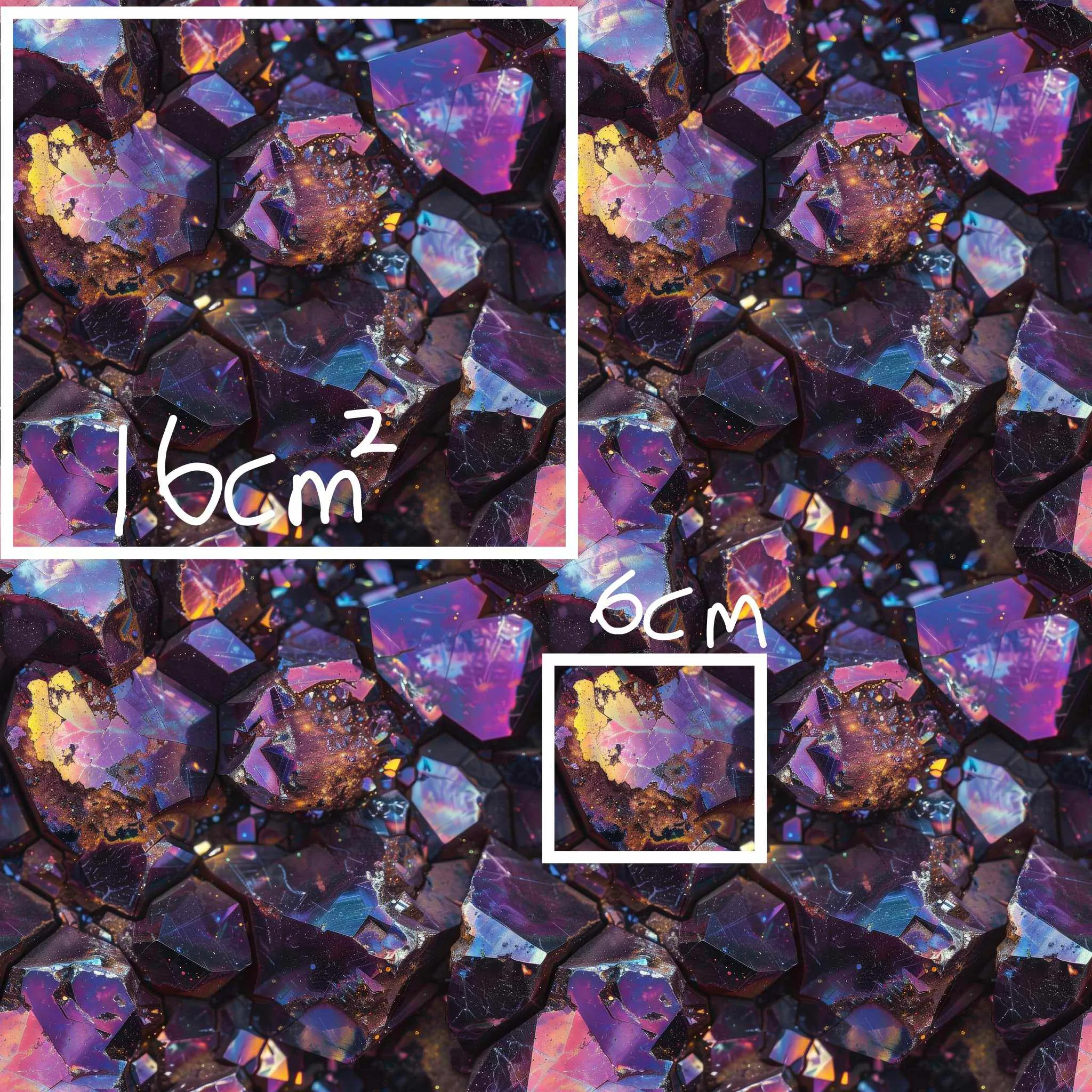 Purple and glittery effect Labradorite crystal Geode crystal design it is a beautiful jersey stretch fabric for sewing clothes.