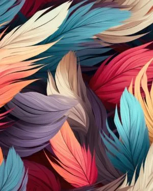 Whispy Earthy Feathers French Terry Fabric £18pm Whispy Earthy Feathers French Terry Fabric £18pm