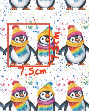 PREORDER Penguins Holding Hands French Terry Fabric Due November 2024 £18pm