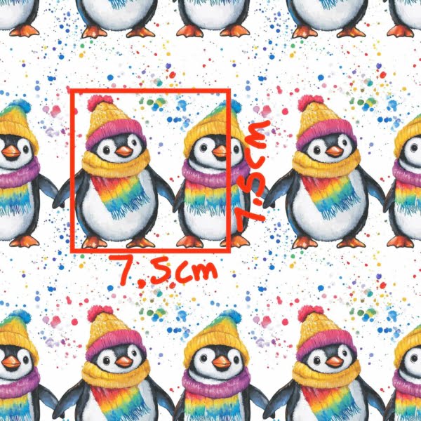 PREORDER Penguins Holding Hands French Terry Fabric Due November 2024 £18pm 5