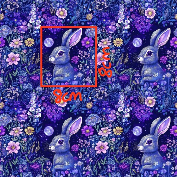 PREORDER due November Moonlight Bunny Jersey Fabric £16.50pm 5