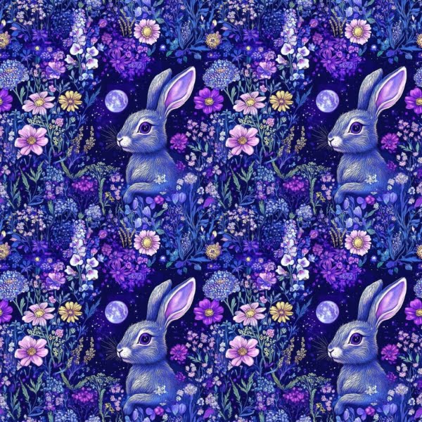 PREORDER due November Moonlight Bunny Jersey Fabric £16.50pm 8