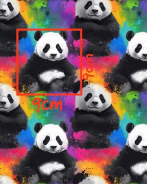 Rainbow Panda Jersey Fabric £16.50pm