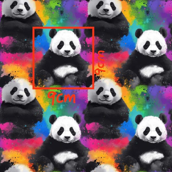 PREORDER due November Rainbow Panda Jersey Fabric £16.50pm 5