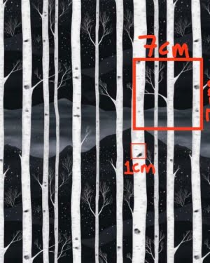 PREORDER Monochrome Birch Tree French Terry Fabric Due November 2024 £18pm