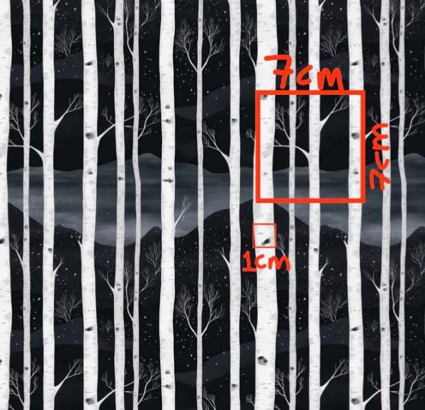 PREORDER Monochrome Birch Tree French Terry Fabric Due November 2024 £18pm 5