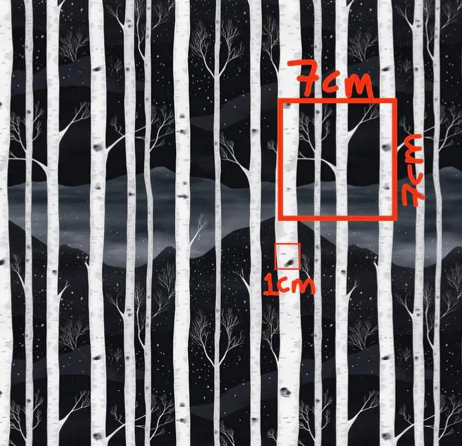 Monochrome Birch Tree French Terry Fabric £18pm - Image 2