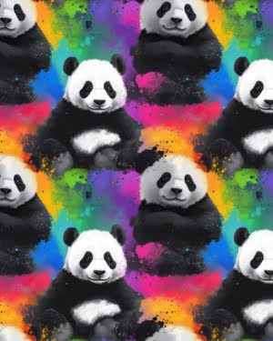 Rainbow Panda Jersey Fabric £16.50pm