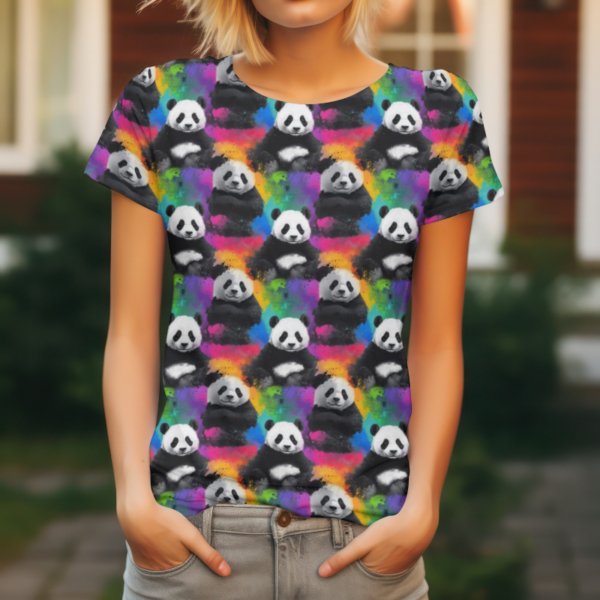 PREORDER due November Rainbow Panda Jersey Fabric £16.50pm 6