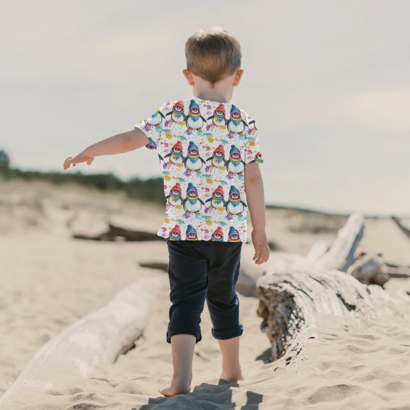 Paint Splat Penguins French Terry Fabric £18m 7 Paint Splat Penguins French Terry Fabric £18m - Image 4