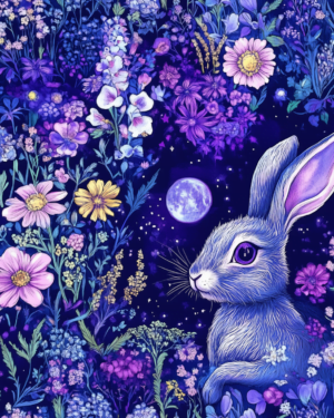 Moonlight Bunny Jersey Fabric £16.50pm