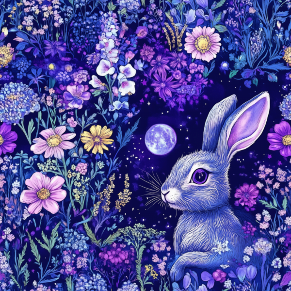 PREORDER due November Moonlight Bunny Jersey Fabric £16.50pm 4