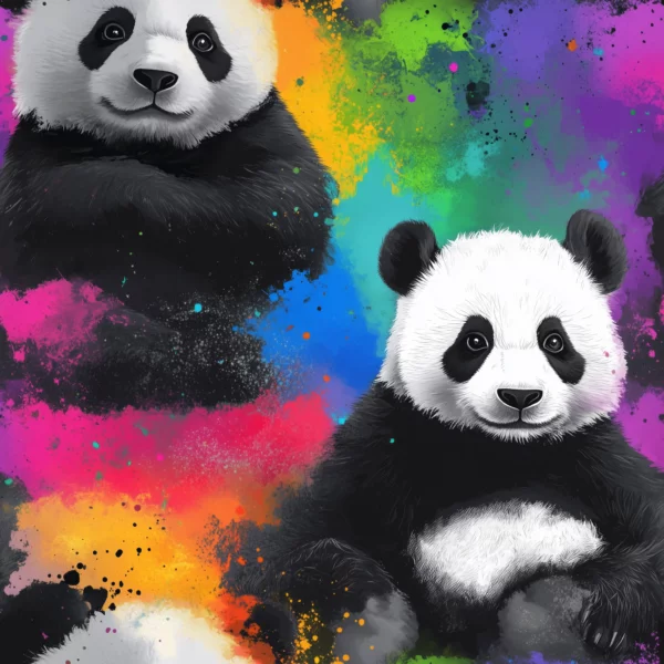 Rainbow Panda Jersey Fabric £16.50pm 8