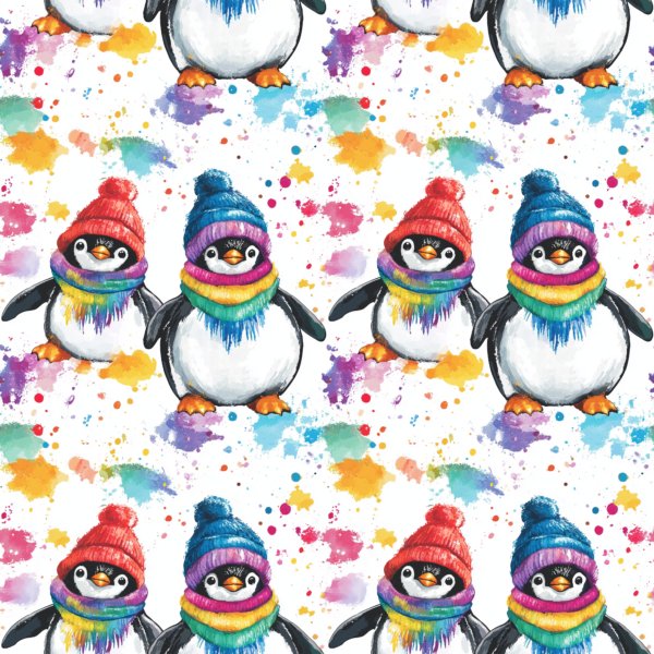 PREORDER Penguins Holding Hands French Terry Fabric Due November 2024 £18pm 8