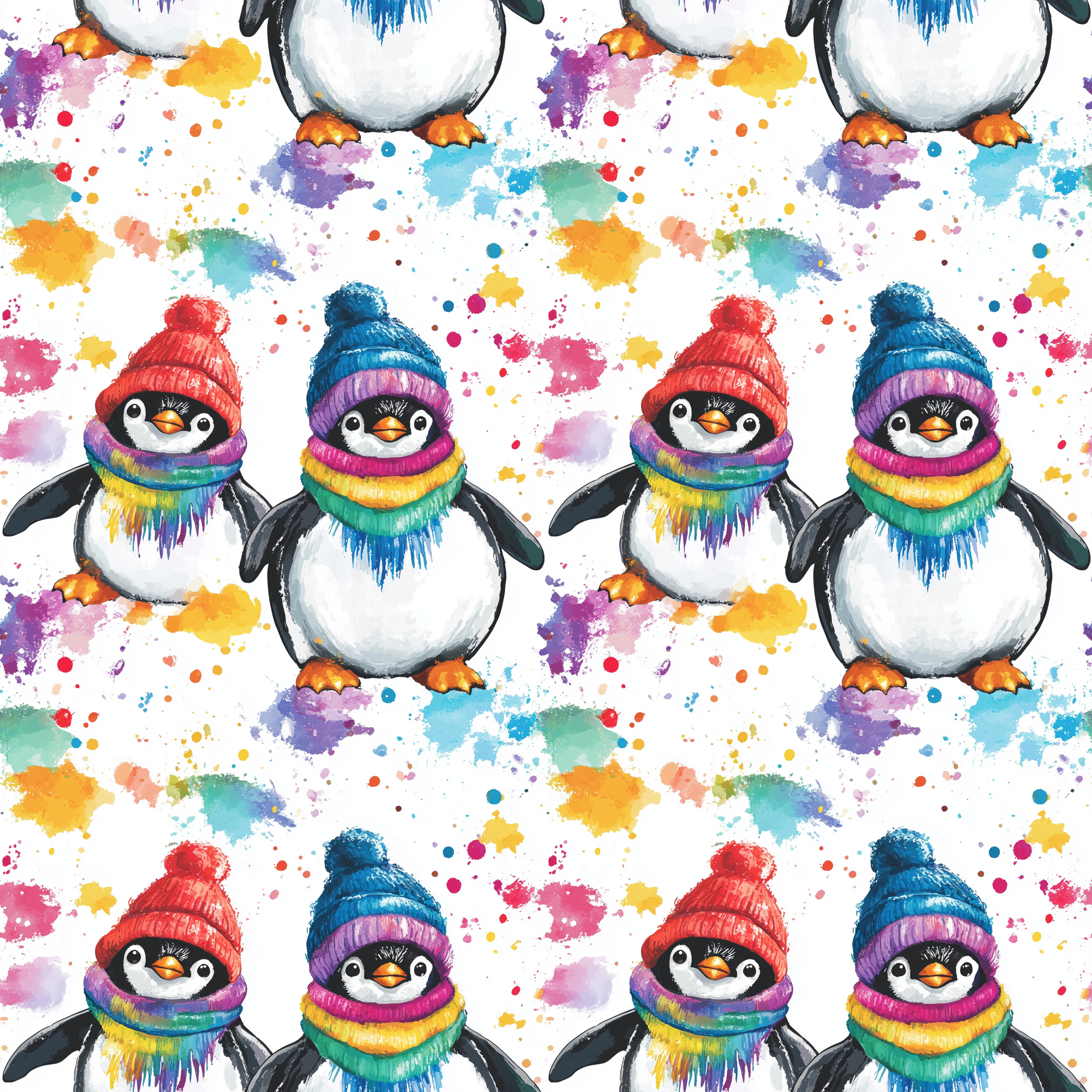 PREORDER Penguins Holding Hands French Terry Fabric Due November 2024 £18pm 3