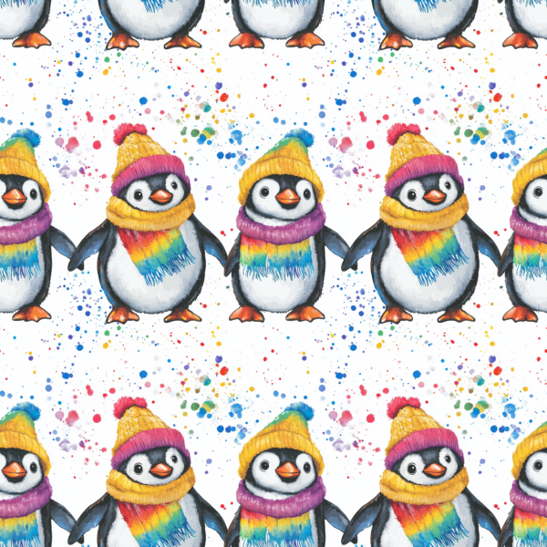 PREORDER Penguins Holding Hands French Terry Fabric Due November 2024 £18pm 4