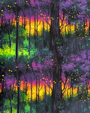 Sunset Firefly Forest Jersey Fabric £16.50pm