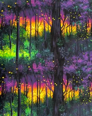 Sunset Firefly Forest Jersey Fabric £16.50pm