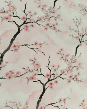 Cherry Blossom Jersey Fabric £16.50pm