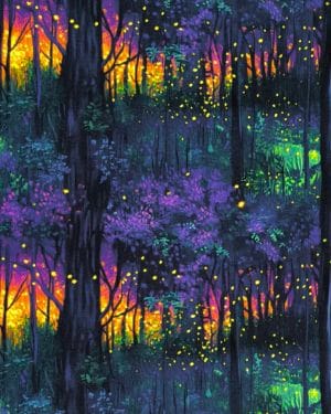 Sunset Firefly Forest Jersey Fabric £16.50pm