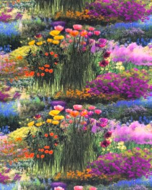 Monet Flower Garden Jersey Fabric £16.50pm