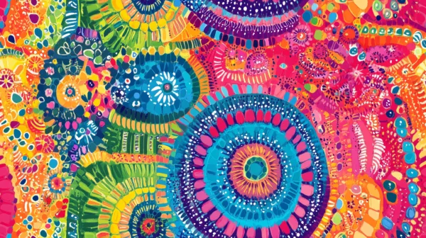 Rainbow Mandala abstract design on a colourful background, a beautiful jersey stretch fabric for sewing clothes.