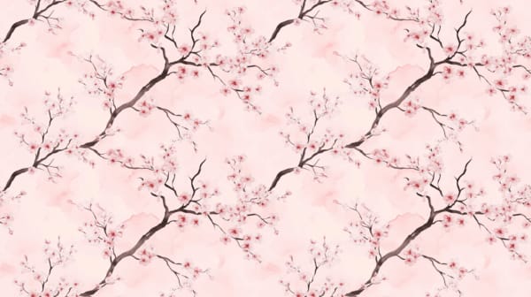 A delicate fabric design of japanese cherry blossom. This design is on a light pink background, a beautiful jersey stretch fabric for sewing clothes.