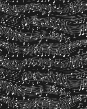 PREORDER Due December Music Notes French Terry Fabric £18pm